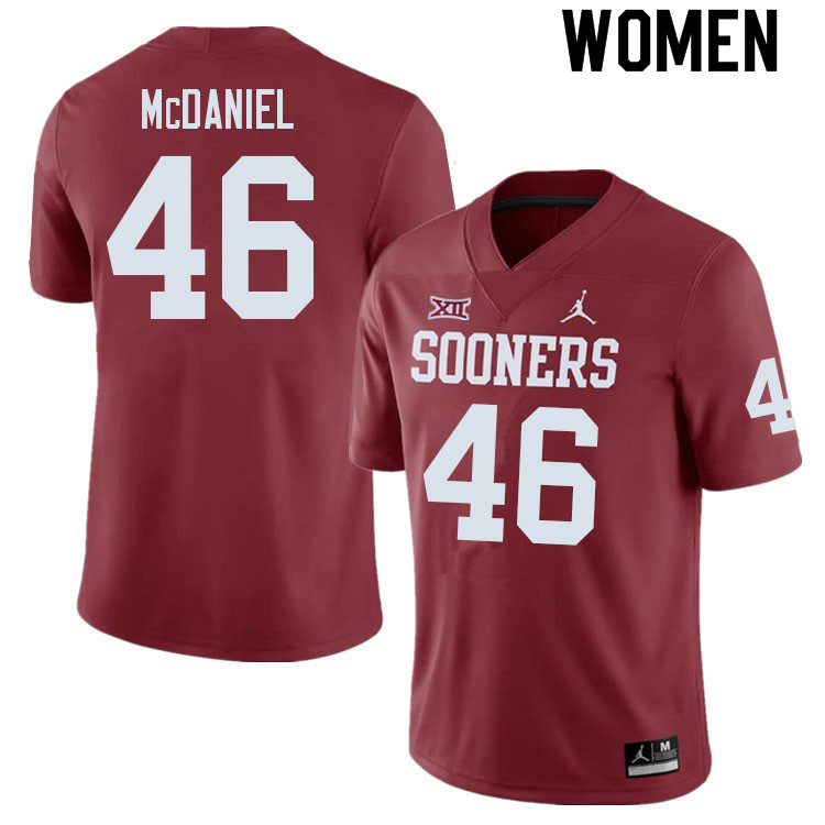 Women #46 Gabriel McDaniel Oklahoma Sooners College Football Jerseys Sale-Crimson